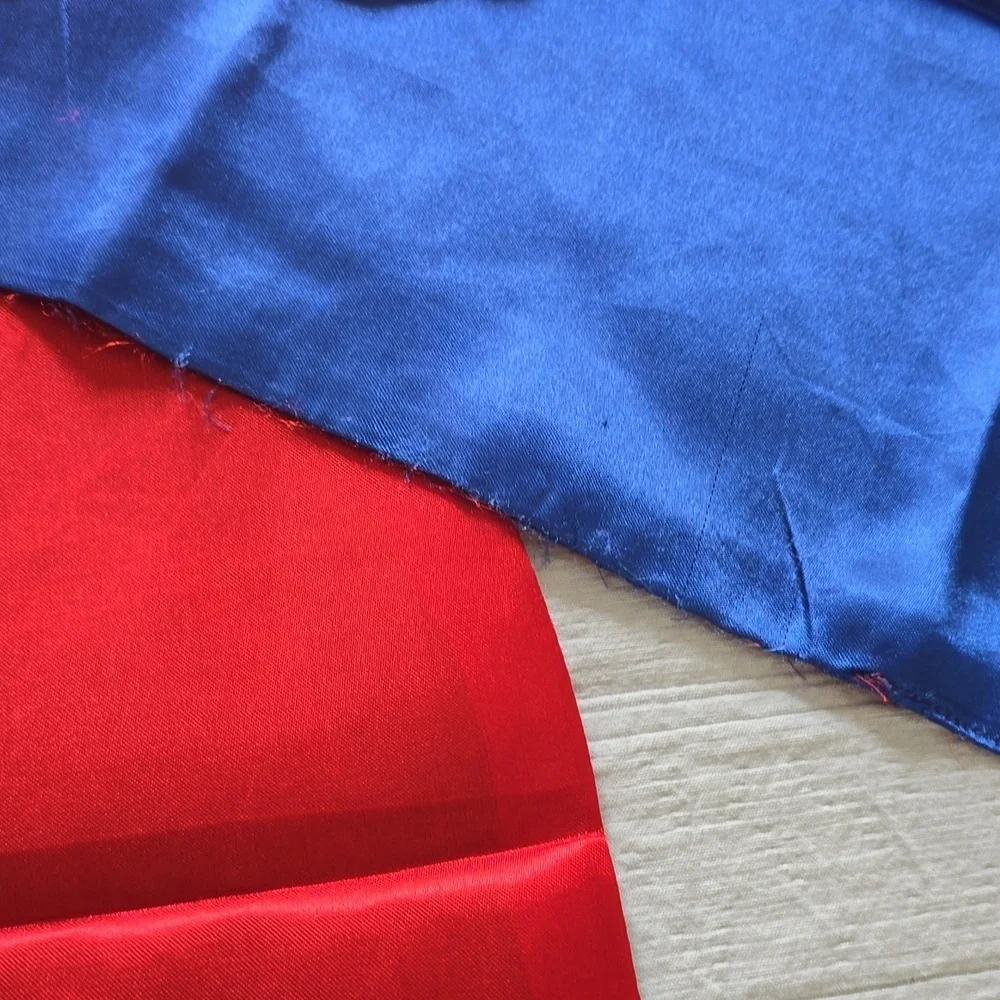 Set of Three (3) Superhero Kids Cape and Masks - Blue & Red - Unisex